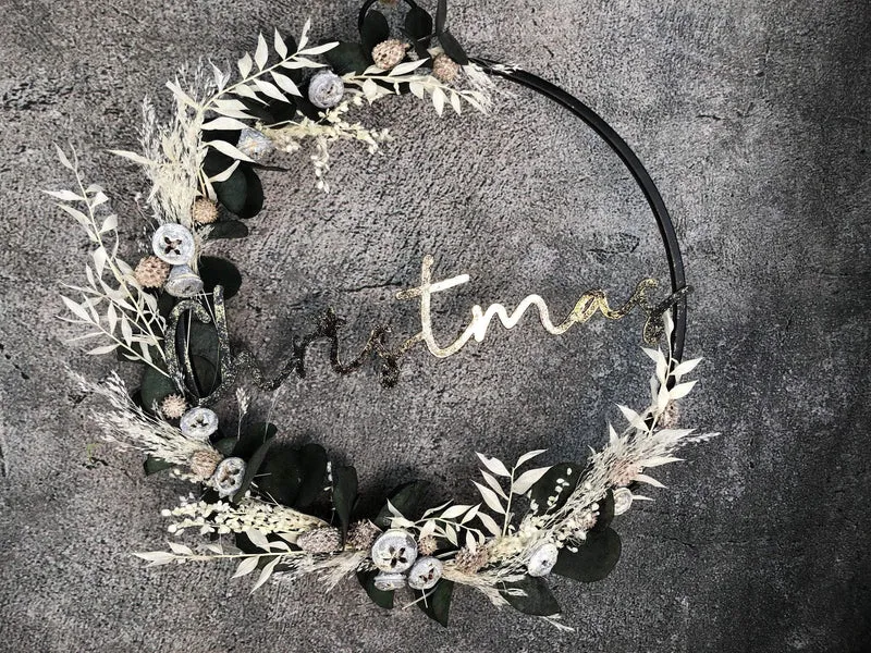 Fensterschmuck Eukalyptus Trockenblumen – Fensterring Weihnachten