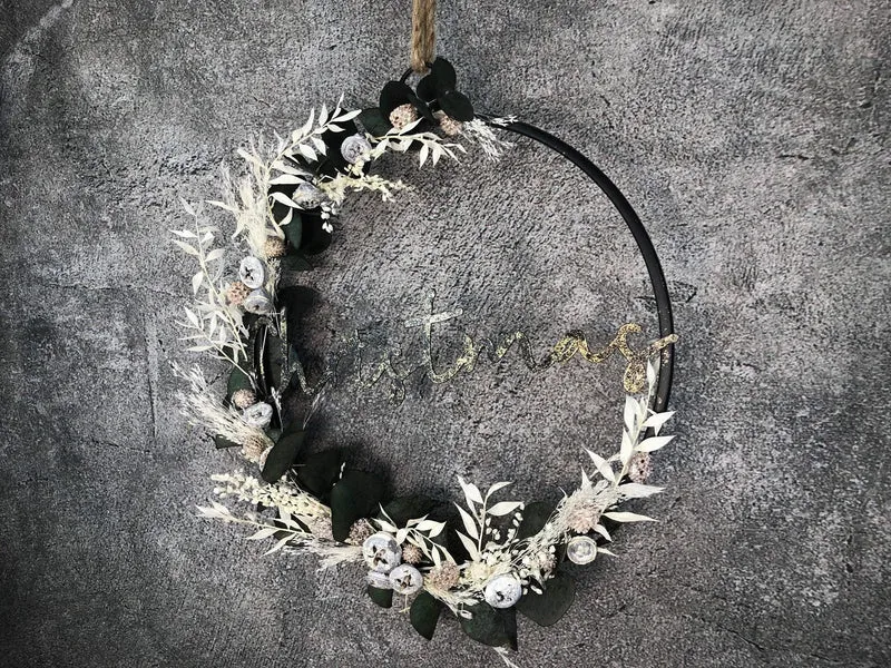 Fensterschmuck Eukalyptus Trockenblumen – Fensterring Weihnachten