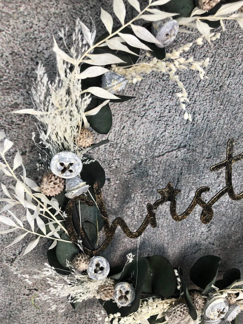 Fensterschmuck Eukalyptus Trockenblumen – Fensterring Weihnachten