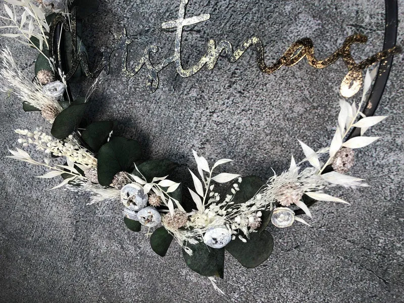 Fensterschmuck Eukalyptus Trockenblumen – Fensterring Weihnachten