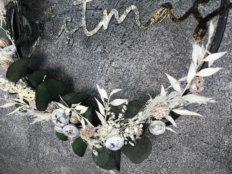 Fensterschmuck Eukalyptus Trockenblumen – Fensterring Weihnachten