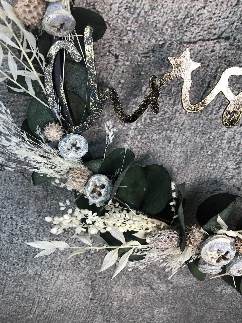 Fensterschmuck Eukalyptus Trockenblumen – Fensterring Weihnachten