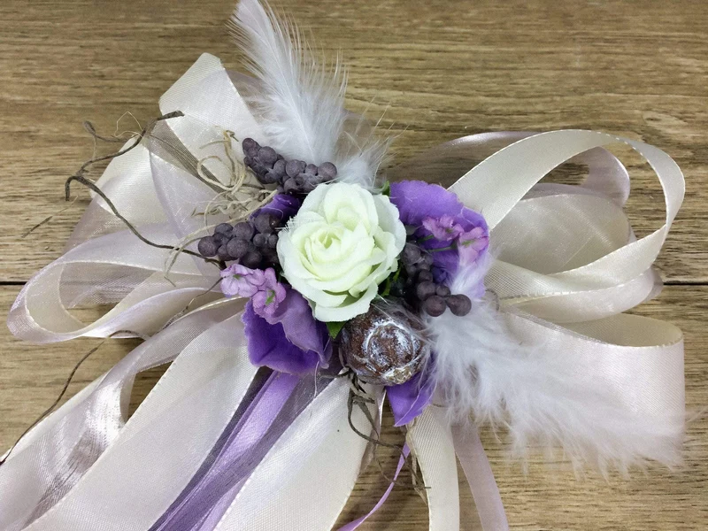 Seidenblumen Autoschleifen 2er Set – Hochzeit Brautauto Schmuck
