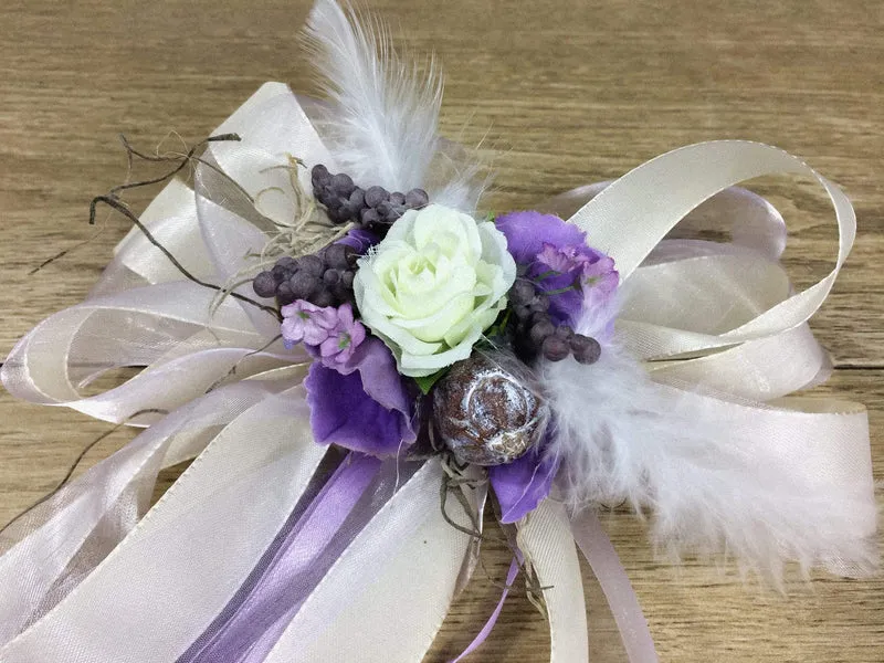 Seidenblumen Autoschleifen 2er Set – Hochzeit Brautauto Schmuck