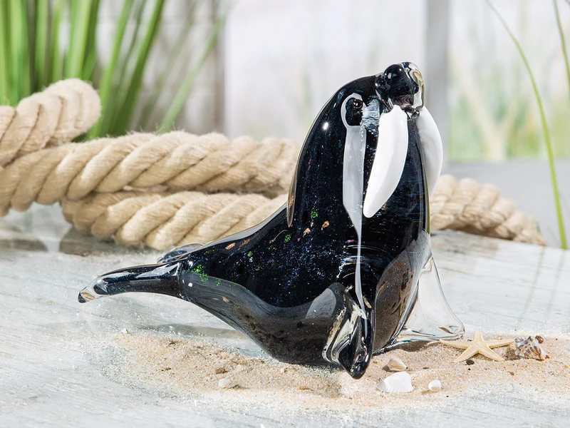 Glasfigur "Walross" H: 16,5cm