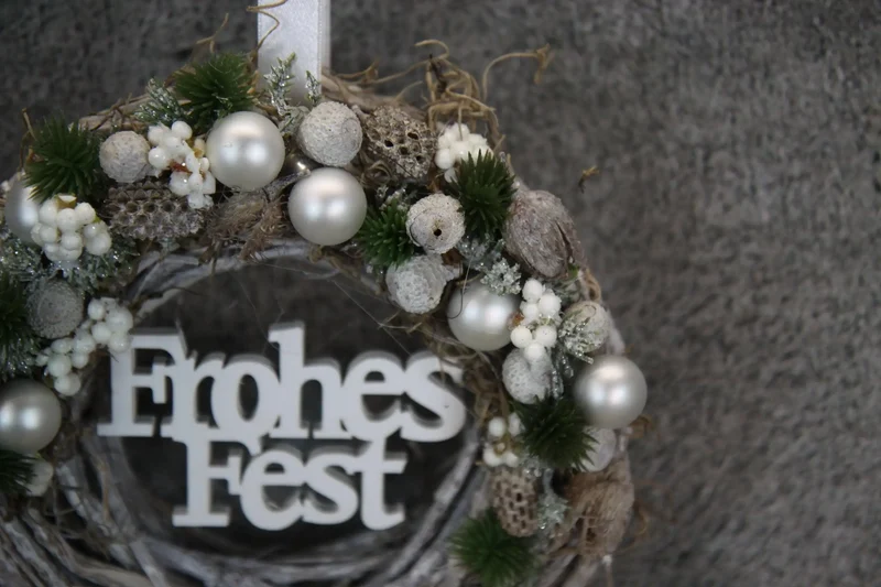 Weihnachtskranz Frohe Weihnachten – Türdeko Wunschfarbe langlebig