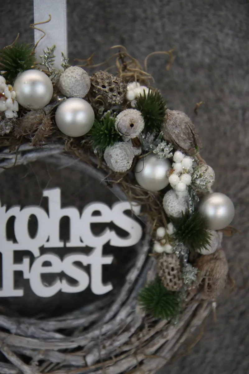 Weihnachtskranz Frohe Weihnachten – Türdeko Wunschfarbe langlebig