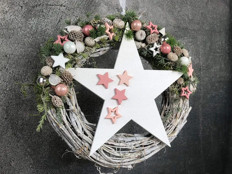 Türkranz Weihnachten stilvoll – Tanne handgefertigt Wunschfarbe