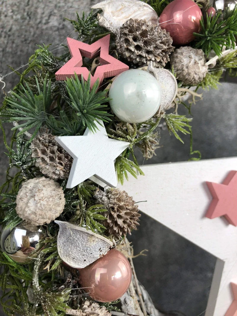Türkranz Weihnachten stilvoll – Tanne handgefertigt Wunschfarbe