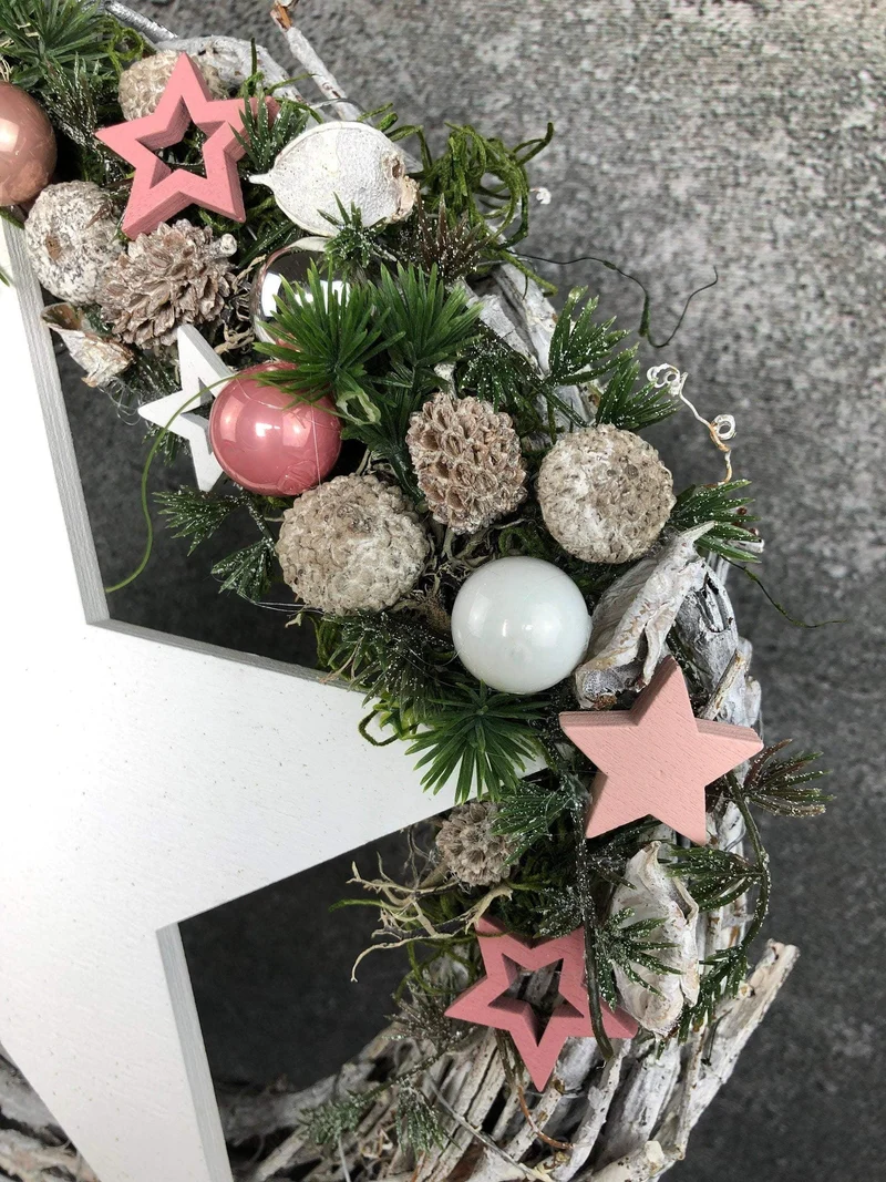 Türkranz Weihnachten stilvoll – Tanne handgefertigt Wunschfarbe