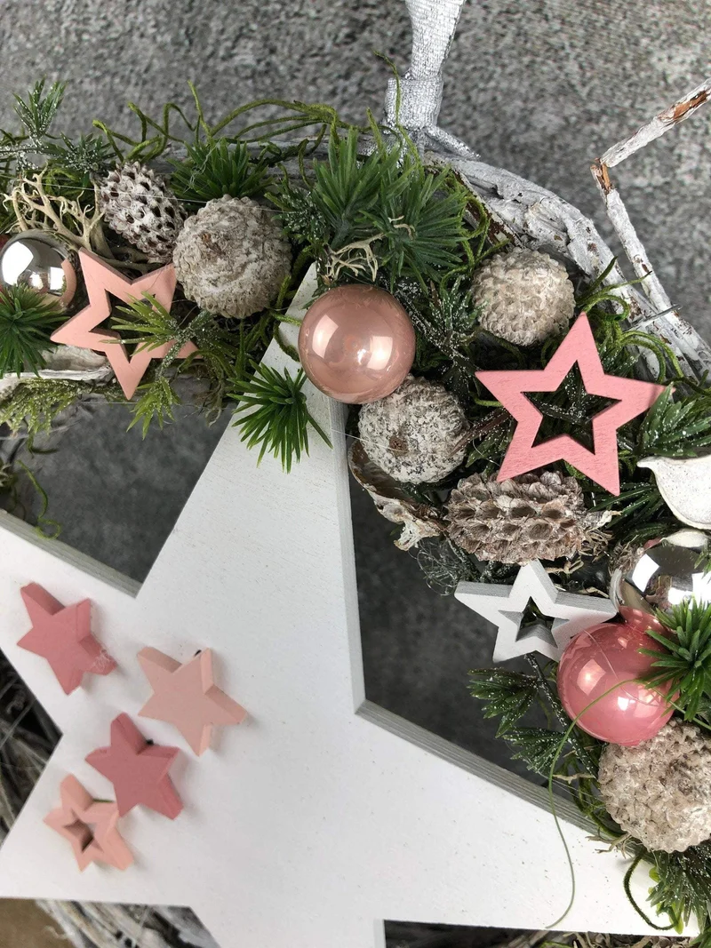Türkranz Weihnachten stilvoll – Tanne handgefertigt Wunschfarbe
