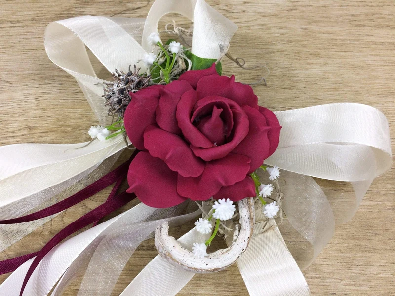 Autoschleifen 2er Set Hochzeit – Seidenblumen Brautauto Deko