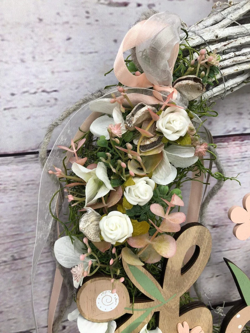 Türkranz Frühling Kirschblüten & Vögel – moderner Türkranz Seidenblumen ganzjährig