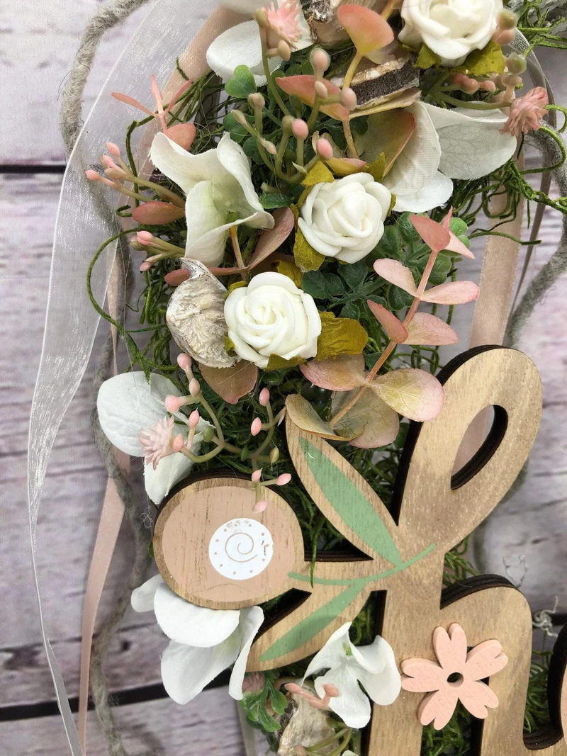 Türkranz Frühling Kirschblüten & Vögel – moderner Türkranz Seidenblumen ganzjährig