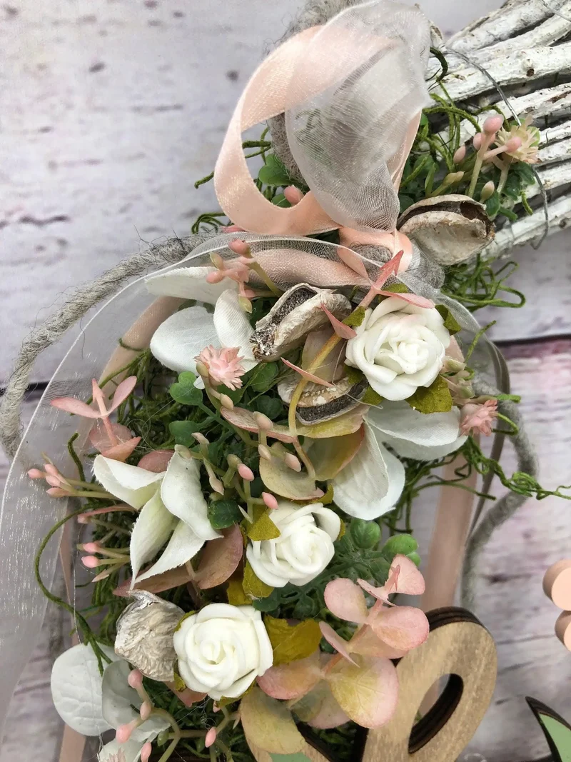 Türkranz Frühling Kirschblüten & Vögel – moderner Türkranz Seidenblumen ganzjährig