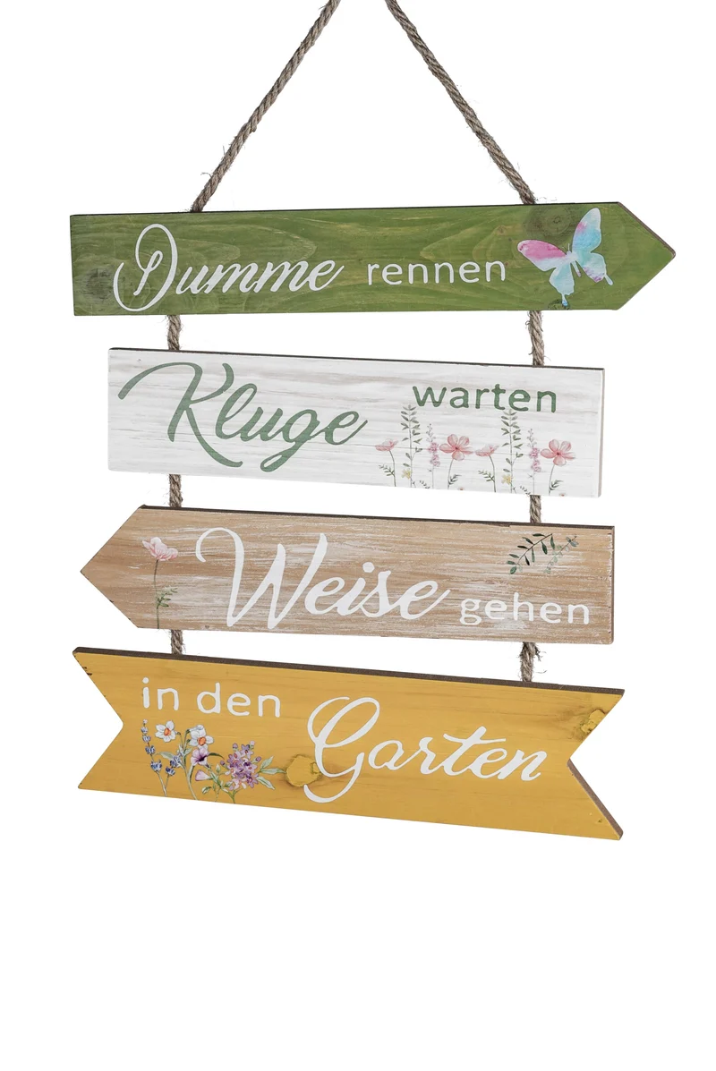 Holz-Schild 4teilig "Kluge" 29x 30cm