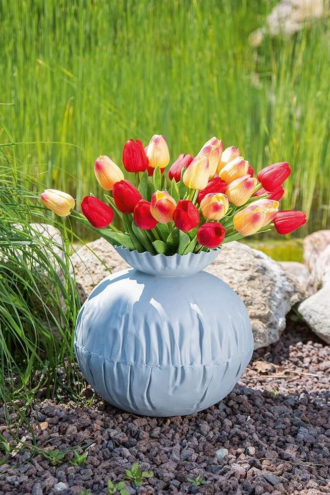 GILDE Metall Vase "Crumply"