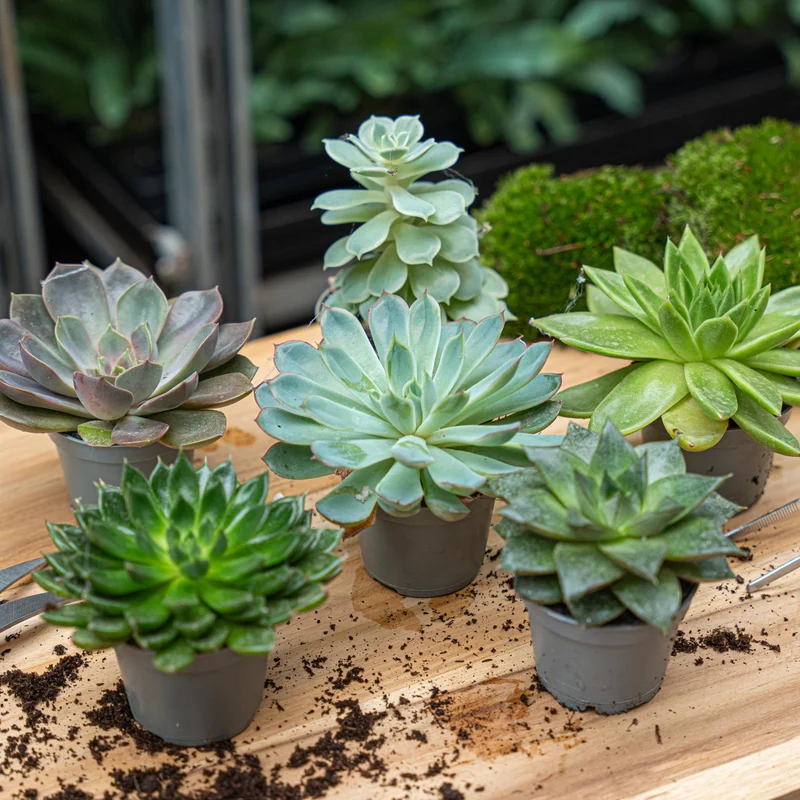 Set of 3 - Succulent Mix Set - Assorted Succulents in 6 cm Pots (8–12 cm high)