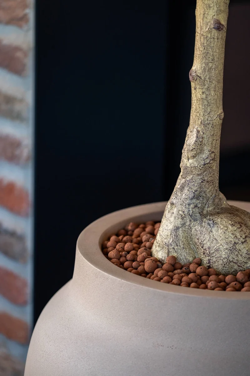 Großer Pflanzkübel Hera Taupe aus Fiberstone