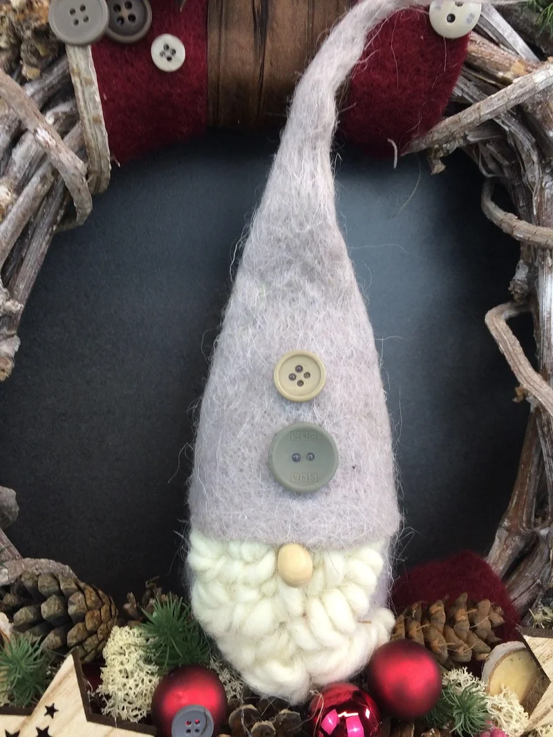 Türkranz Weihnachten Wichtel Weidenkranz 40cm – Tanne Wunschfarbe