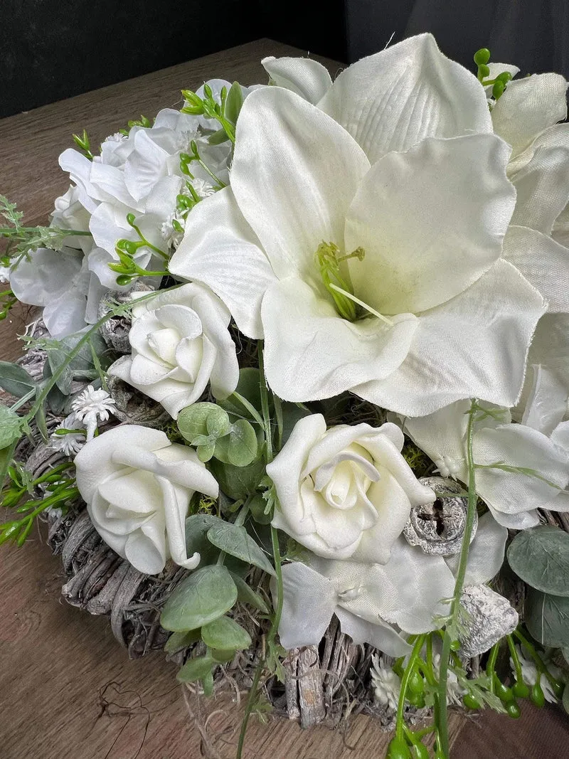 Amaryllis Grabgesteck Seidenblumen – handgefertigter Grabschmuck