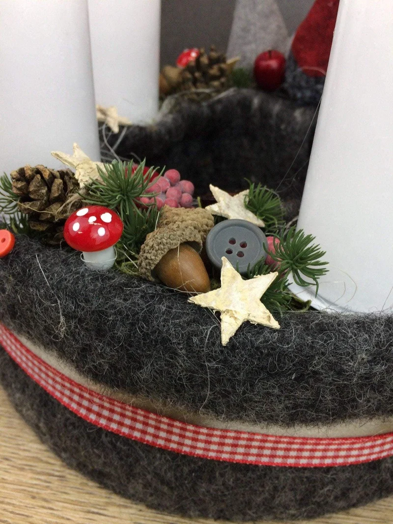 Adventskranz klassisch rund – stilvoll mehrjährig mit Tanne
