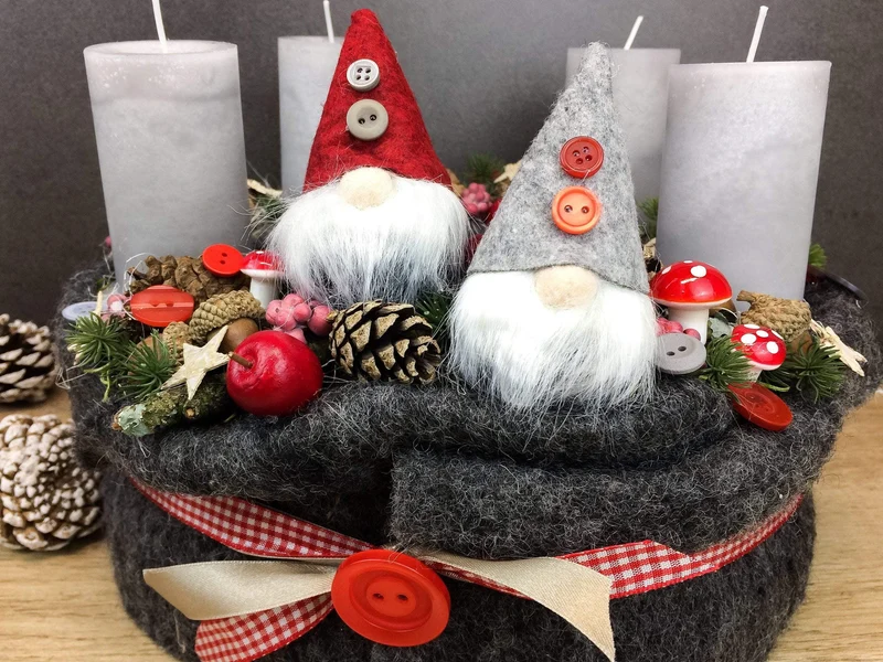 Adventskranz klassisch rund – stilvoll mehrjährig mit Tanne