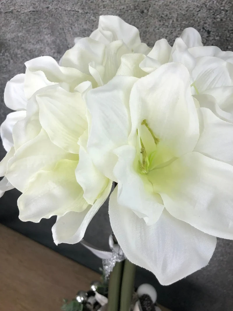 Adventsgesteck Amaryllis mit Eukalyptus – Kerze Weihnachtsdeko 36 oder 52cm