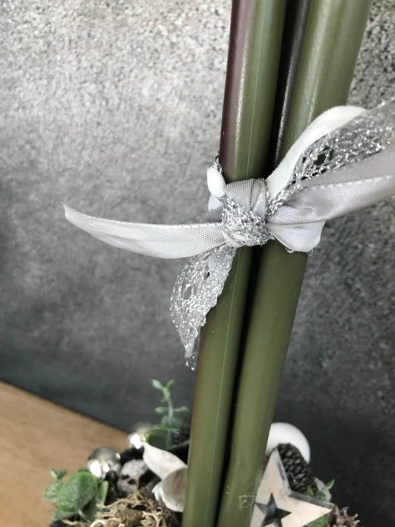 Adventsgesteck Amaryllis mit Eukalyptus – Kerze Weihnachtsdeko 36 oder 52cm