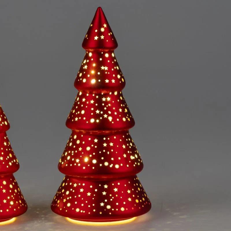 LED Deko-Baum Rot H: 25cm mit Timer
