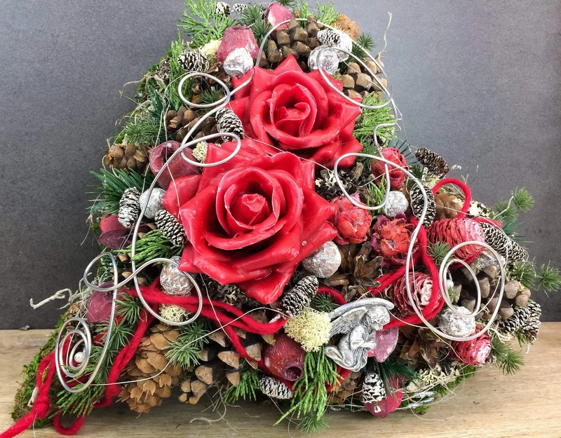 Grabherz Wachsrose Seidenblumen – langlebiger Grabschmuck