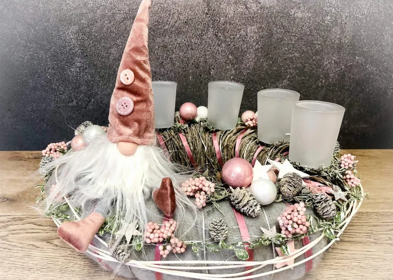 Runder Adventskranz Wichtel Gläser – stimmungsvolle Weihnachtsdeko mit