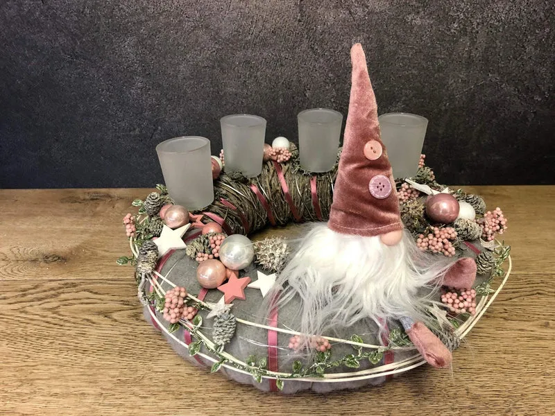Runder Adventskranz Wichtel Gläser – stimmungsvolle Weihnachtsdeko mit