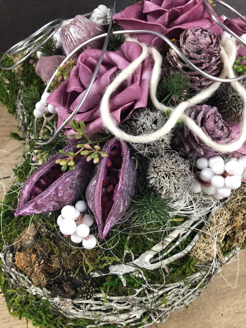 Grabherz Rose Seidenblumen – langlebiger Grabschmuck