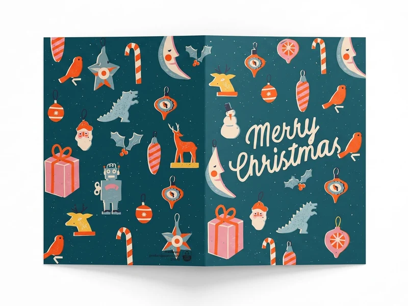 "Merry Christmas" Greeting Card - A6 Folded - Add custom message