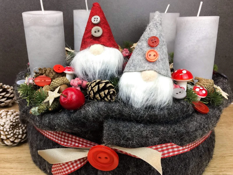 Adventskranz handgefertigt rund – klassisch & mehrjährig langlebig