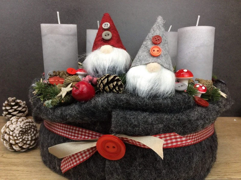Adventskranz handgefertigt rund – klassisch & mehrjährig langlebig