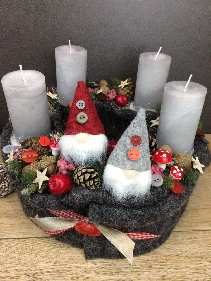 Adventskranz handgefertigt rund – klassisch & mehrjährig langlebig