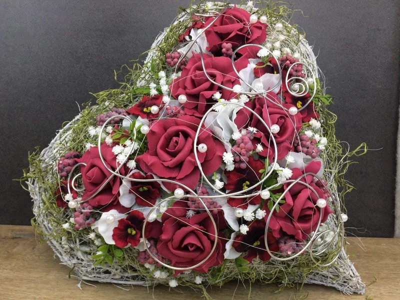 Grabherz Hortensie Seidenblumen – langlebiger Grabschmuck