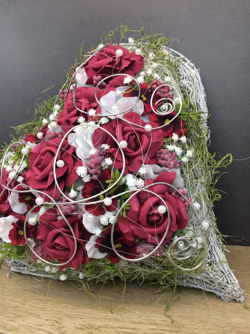 Grabherz Hortensie Seidenblumen – langlebiger Grabschmuck