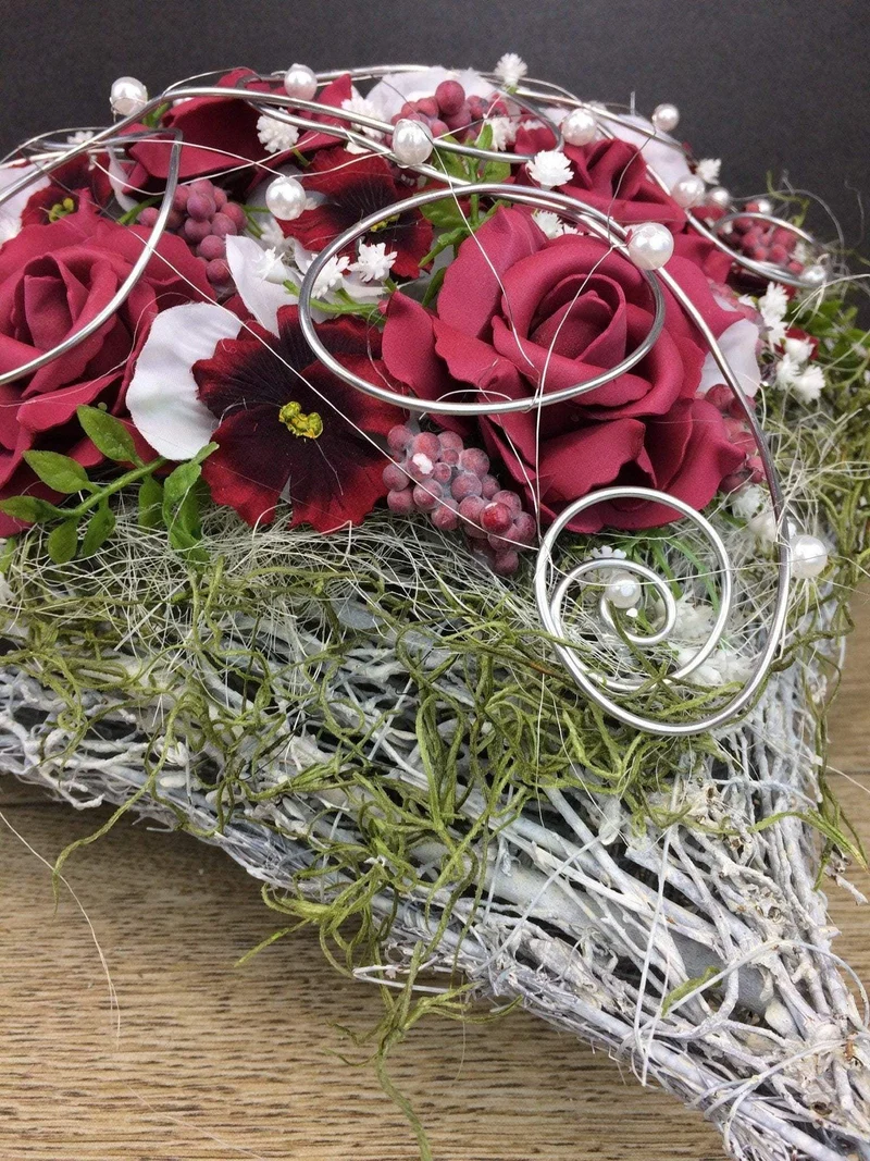 Grabherz Hortensie Seidenblumen – langlebiger Grabschmuck