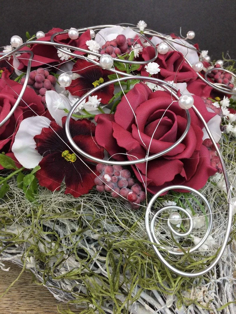 Grabherz Hortensie Seidenblumen – langlebiger Grabschmuck