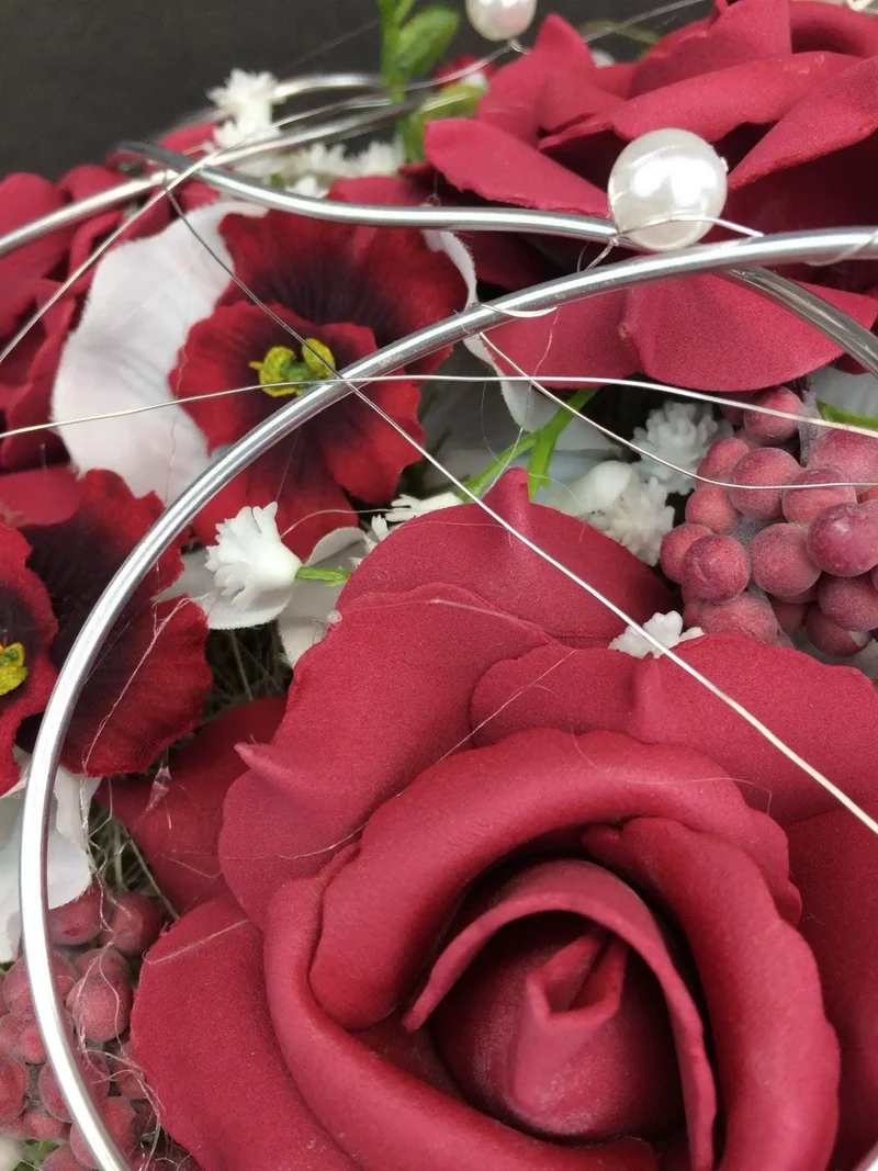 Grabherz Hortensie Seidenblumen – langlebiger Grabschmuck
