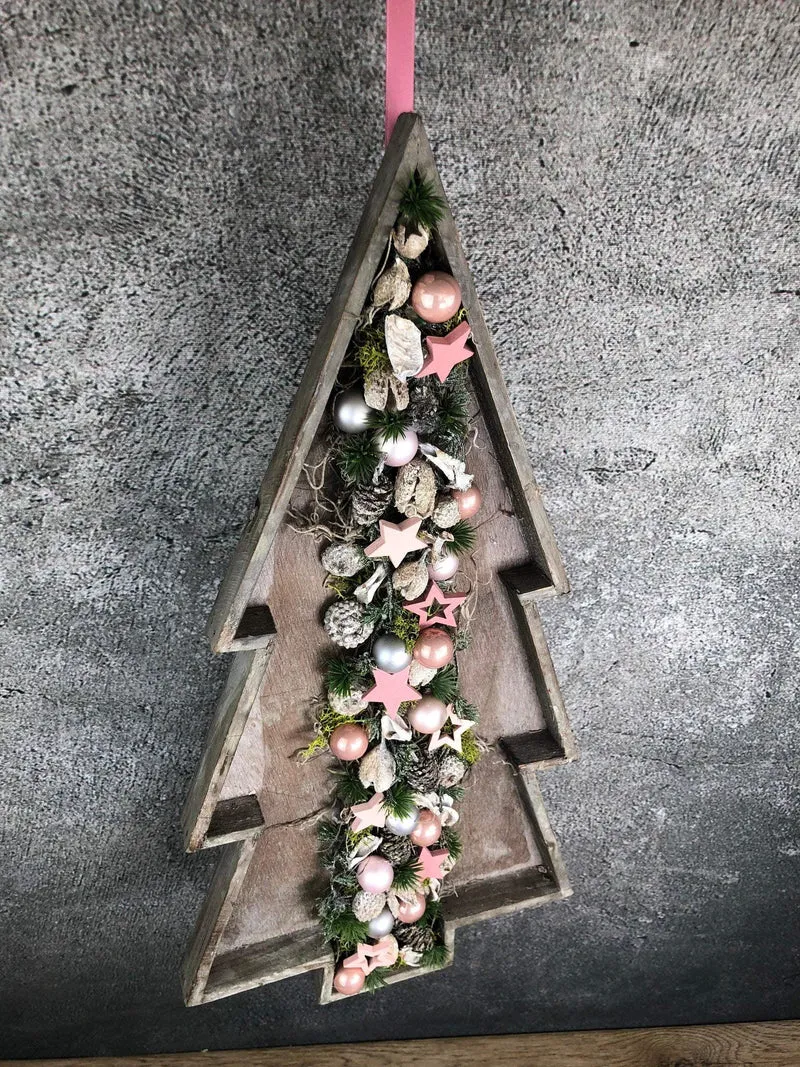 Weihnachtskranz mit Tannenbaum – Türkranz Weihnachten Tanne