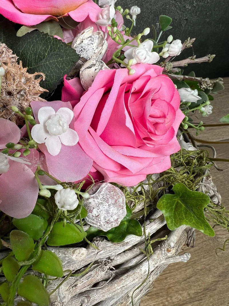 Grabgesteck Hortensie – Grabschmuck Seidenblumen langlebig