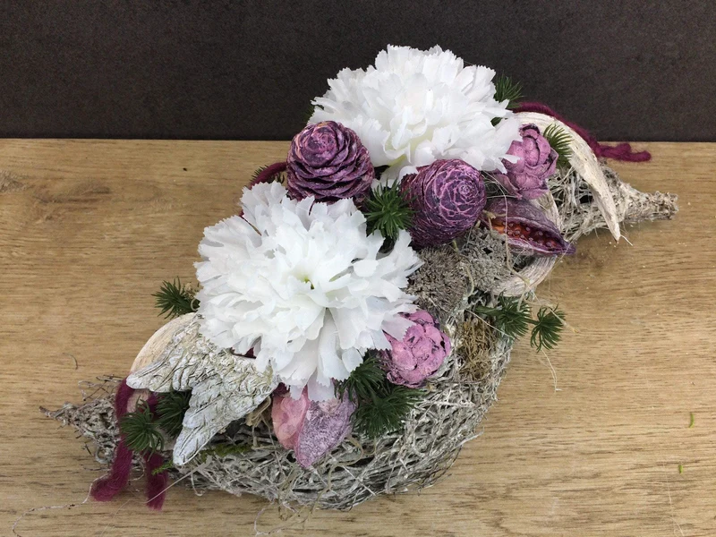 Grabgesteck Nelke Seidenblumen – langlebiger Grabschmuck