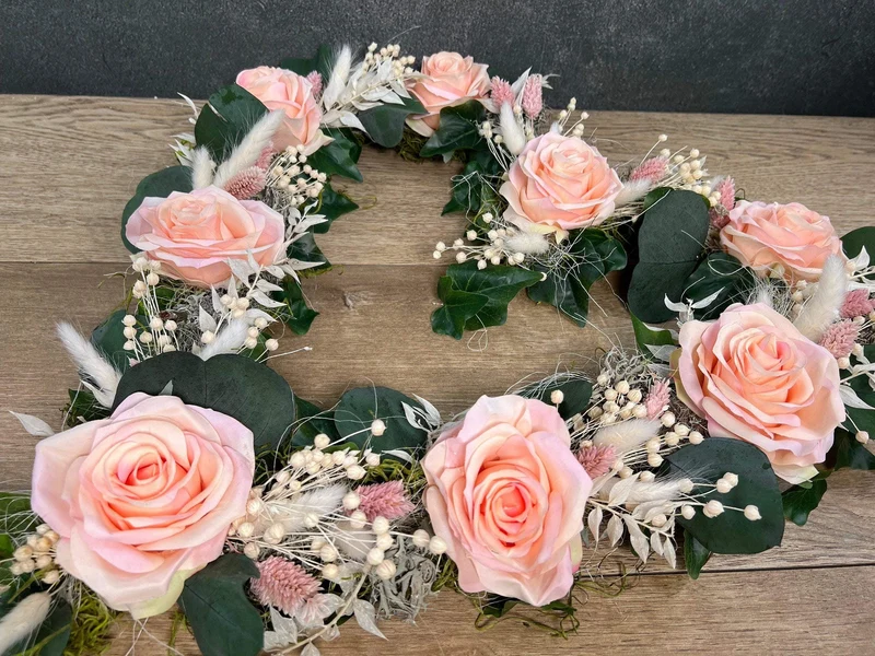 Seidenblumen Hochzeit Autoschmuck 3er Set – Brautauto Deko