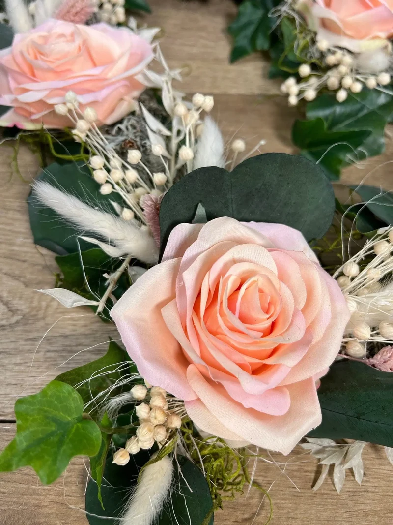 Seidenblumen Hochzeit Autoschmuck 3er Set – Brautauto Deko