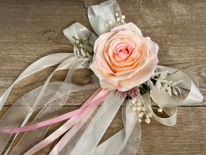 Seidenblumen Hochzeit Autoschmuck 3er Set – Brautauto Deko