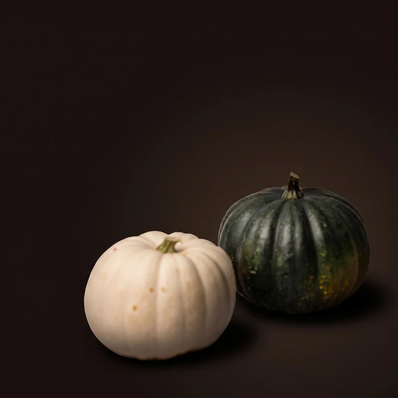 Pumpkin set - Real - Black Cat and White Halloween - 2 pcs - Ø 12 cm
